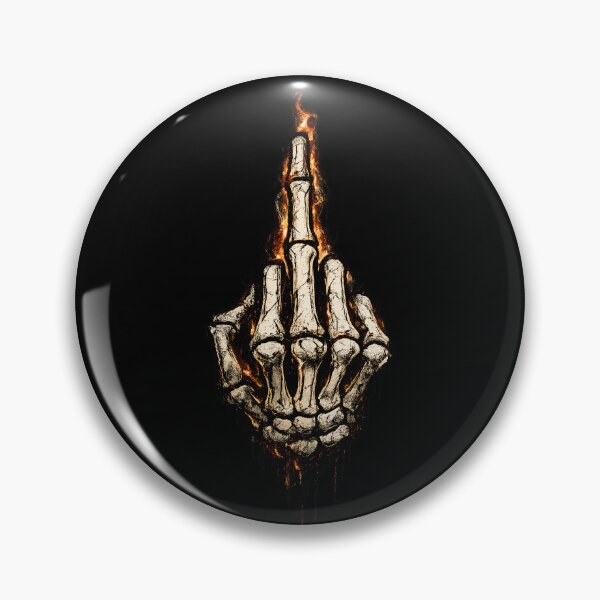 Item preview, Burning Skeleton middle finger – Dark Gothic Rebel Skull T-Shirt Design designed and sold by saamessart.
