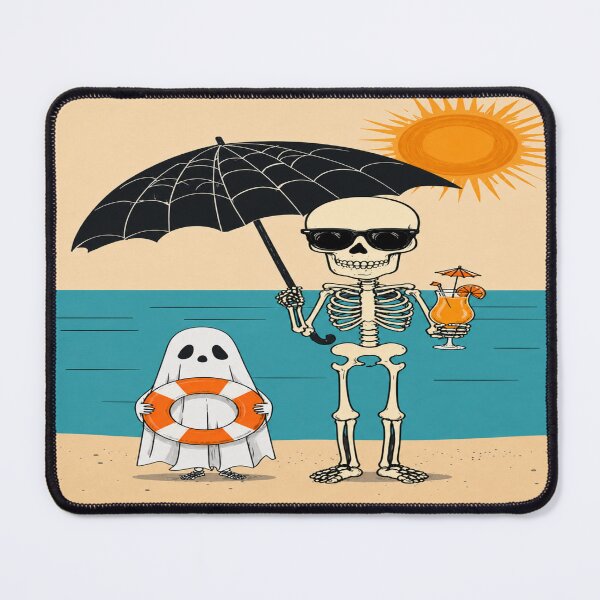 Item preview, Beach Vibes Never Die – Skeleton & Ghost Summer Illustration designed and sold by Dzakooob.