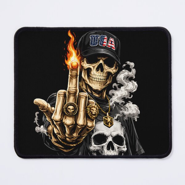 Item preview, Skull Anime middle finger Streetwear Graphic T-Shirt designed and sold by saamessart.