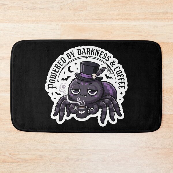 Item preview, Powered by Darkness & Coffee - Cute Goth Spider Sticker designed and sold by EnigmaticGoth.