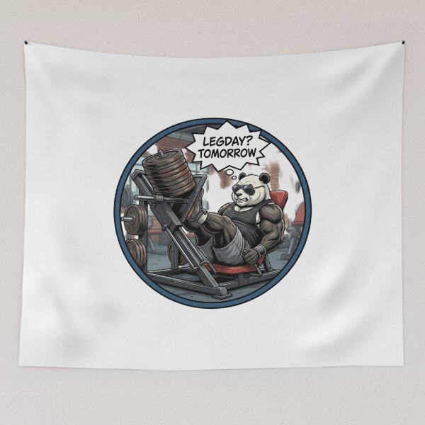 Item preview, Funny Gym Panda Leg Day Workout designed and sold by JeevanStickers.