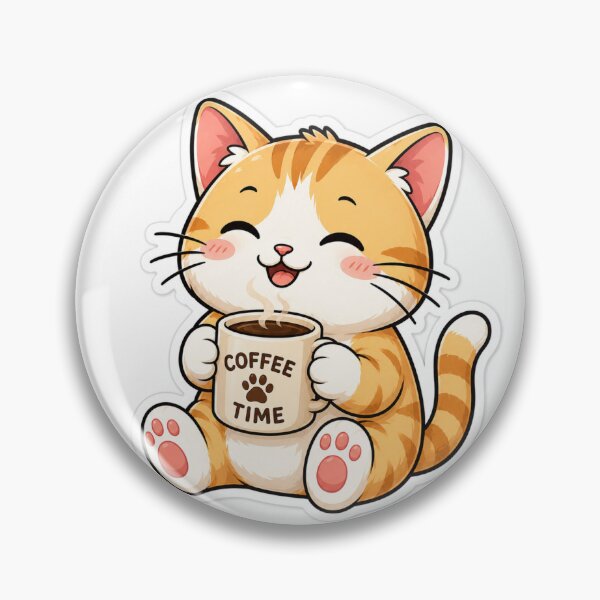Item preview, Funny Cat Drinking Coffee Sticker designed and sold by NexusPixels.