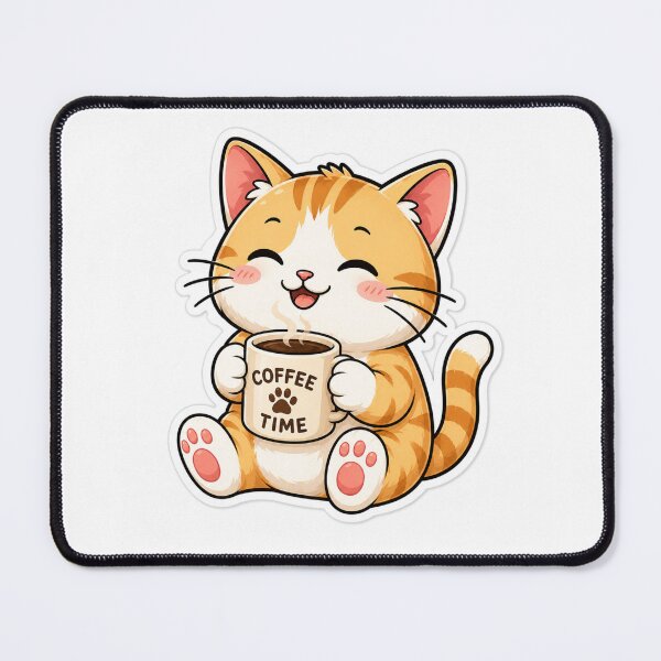 Item preview, Funny Cat Drinking Coffee Sticker designed and sold by NexusPixels.