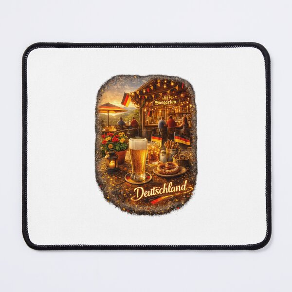 Item preview, Deutschland Biergarten Sonnenuntergang – Gemütliche Biergarten Atmosphäre mit Deutschem Bier und Brezeln designed and sold by Hookesmode.