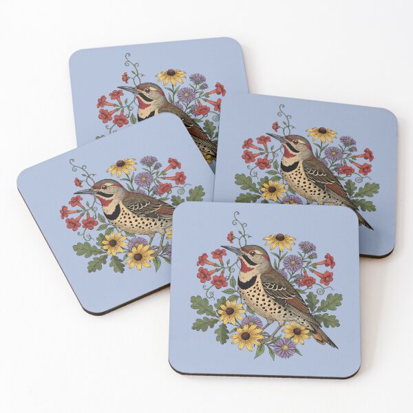 Item preview, Botanical Northern Flicker Floral Nature designed and sold by BirdsnStuff.