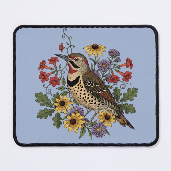 Item preview, Botanical Northern Flicker Floral Nature designed and sold by BirdsnStuff.