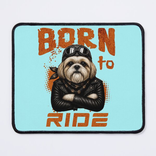 Item preview, Shih Tzu Biker Design – Born To Ride Funny Motorcycle Shih Tzu Gift designed and sold by PixelsPaws.