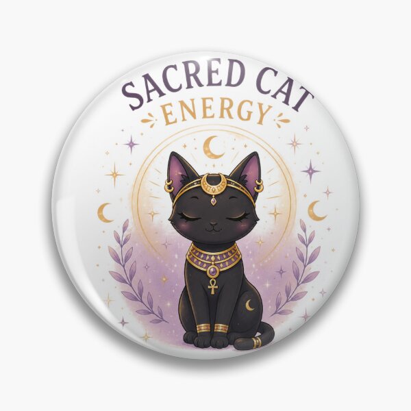 Item preview, Sacr-ed Cat Energy – Cute Bastet Inspired Cat Godd-ess Designa designed and sold by MotylekAnia.