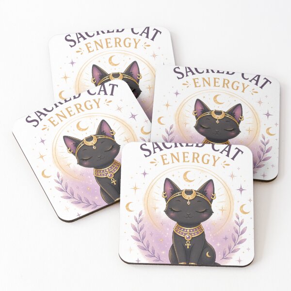Item preview, Sacr-ed Cat Energy – Cute Bastet Inspired Cat Godd-ess Designa designed and sold by MotylekAnia.