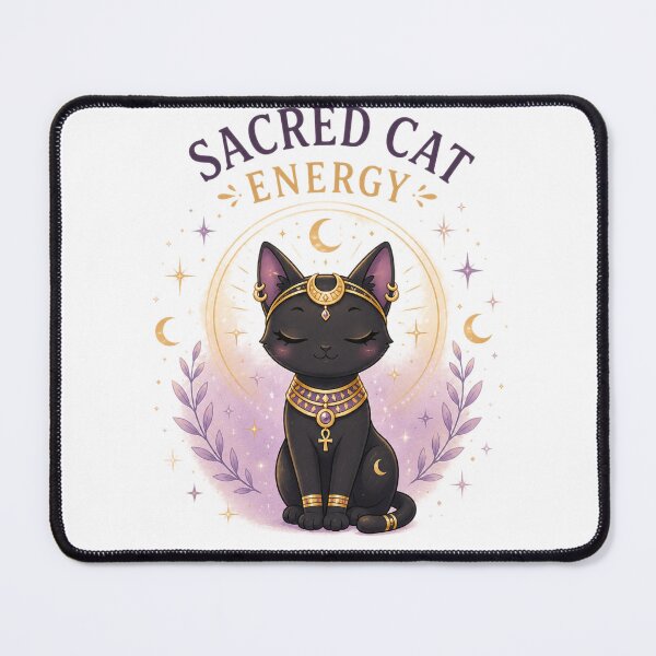 Item preview, Sacr-ed Cat Energy – Cute Bastet Inspired Cat Godd-ess Designa designed and sold by MotylekAnia.