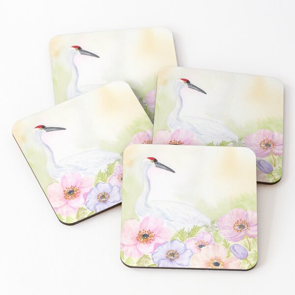 Item preview, Whooping Crane with Anemones designed and sold by daphsam.