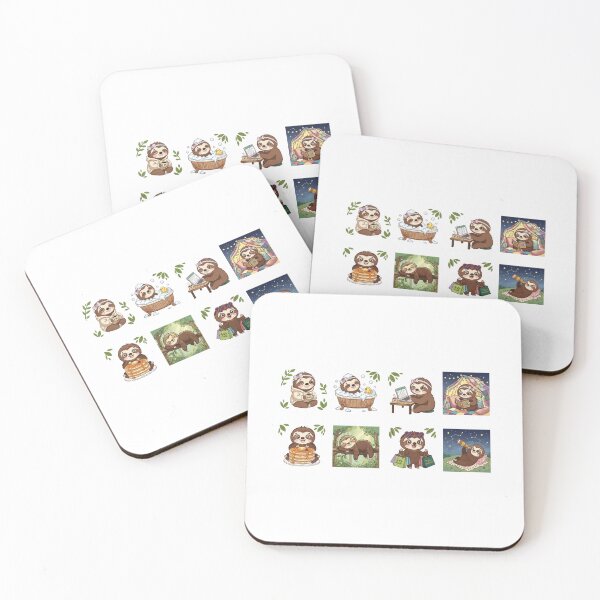 Item preview, Sloth Girl Cozy Moments Sticker Collection designed and sold by WillowerStudio.