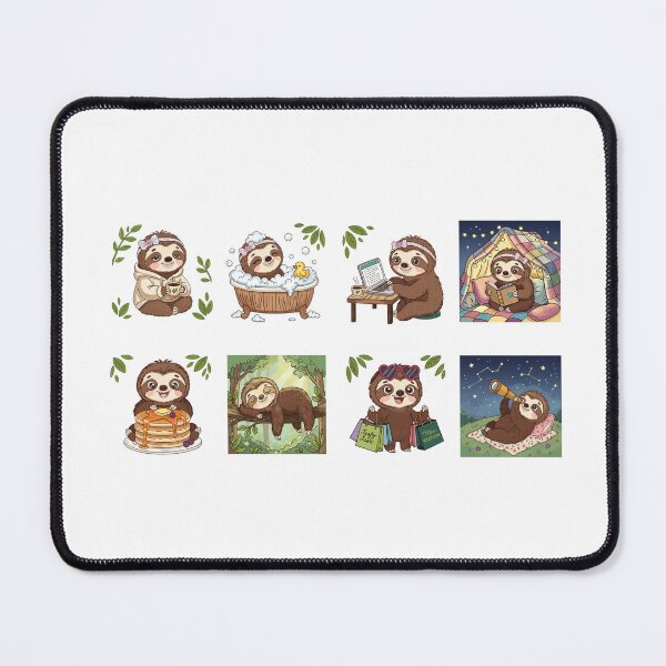 Item preview, Sloth Girl Cozy Moments Sticker Collection designed and sold by WillowerStudio.