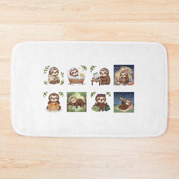 Item preview, Sloth Girl Cozy Moments Sticker Collection designed and sold by WillowerStudio.