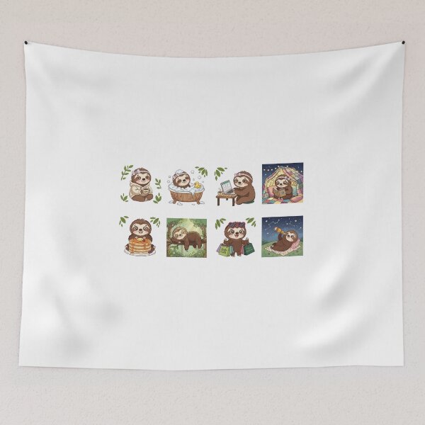 Item preview, Sloth Girl Cozy Moments Sticker Collection designed and sold by WillowerStudio.