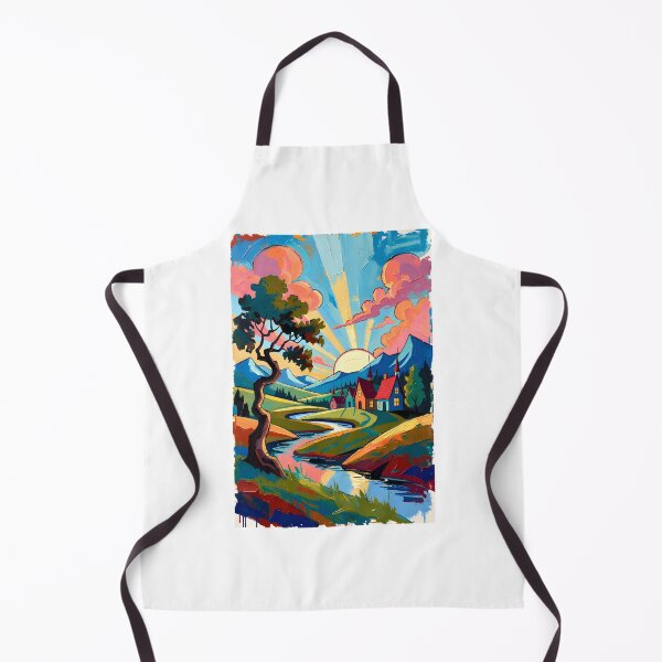Item preview, Serene Village Sunset Over Rolling Hills designed and sold by maplesoulkiller.