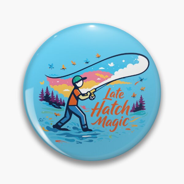 Item preview, Fly fishing illustration "Late Hatch Magic" vector cartoon style. designed and sold by Art-Horizon.