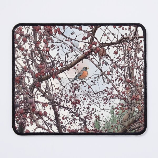 Item preview, Robin in the Late Winter Crabapple Tree – Pen & Watercolor Art designed and sold by Debbie Schulte.