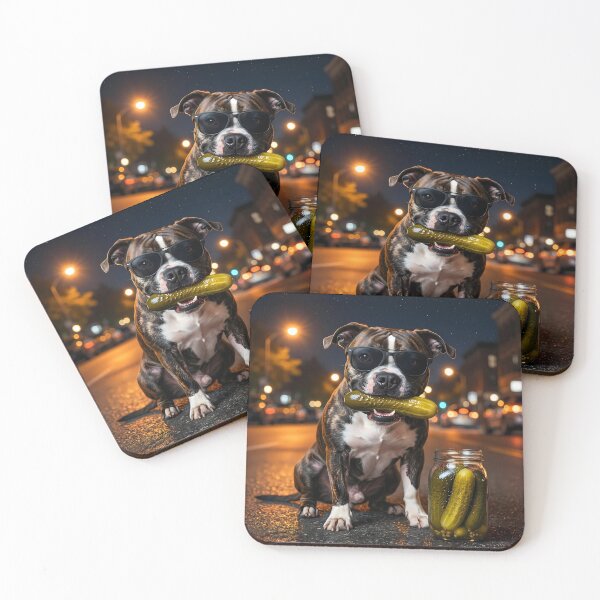 Item preview, Funny Pit Bull Pickle Meme Cool Pitbull Dog With Sunglasses Pickle Lover designed and sold by CutOutIdols.