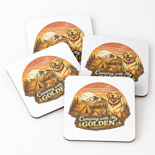 Item preview, Camping With My Golden Vintage Sunset Golden Retriever Camping Dog Lover Gift designed and sold by Ermicioi.