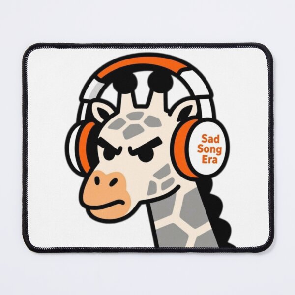 Item preview, Sad Song Era | Funny Grumpy Giraffe Headphones Sticker for Music Lovers designed and sold by Inkabbmate.