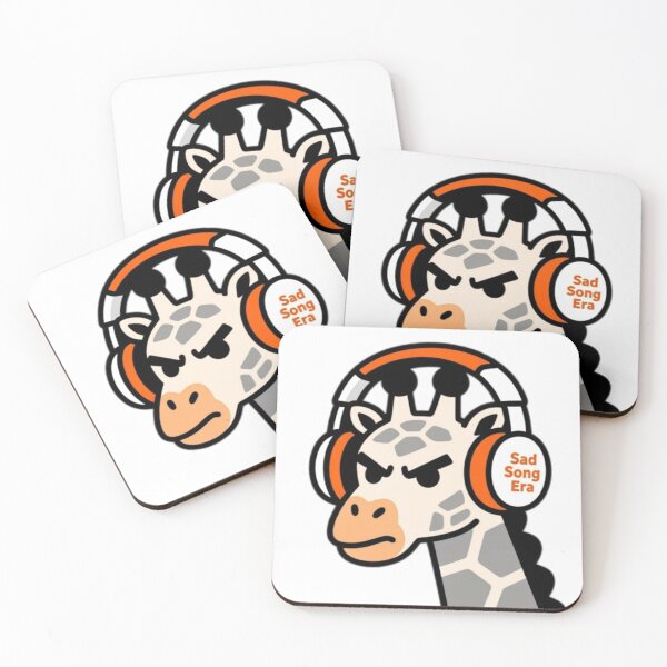 Item preview, Sad Song Era | Funny Grumpy Giraffe Headphones Sticker for Music Lovers designed and sold by Inkabbmate.