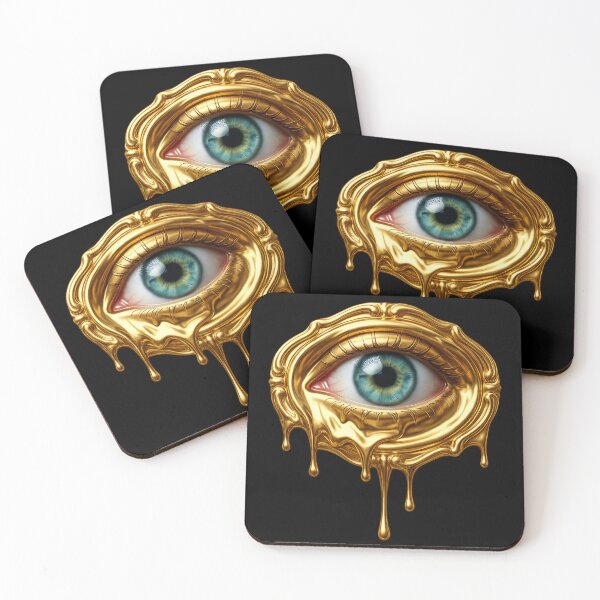 Item preview, Melting Gold Frame Eye - Surrealist Trippy Graphic designed and sold by krish-prints.