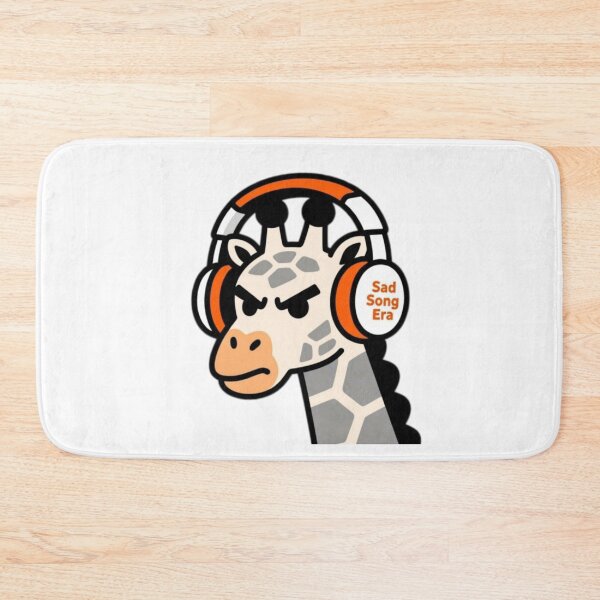 Item preview, Sad Song Era | Funny Grumpy Giraffe Headphones Sticker for Music Lovers designed and sold by Inkabbmate.