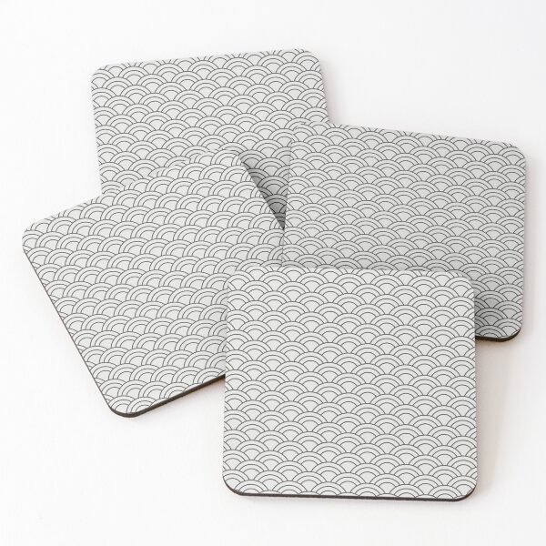 Item preview, Minimalist Japanese Seigaiha Wave Pattern Silver Gray designed and sold by oceanys.