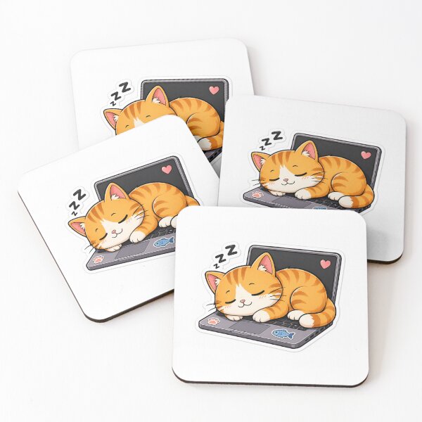 Item preview, Sleepy Cat on Laptop Sticker designed and sold by NexusPixels.