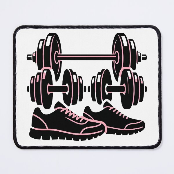 Item preview, Pink and Black Fitness Gear Barbell Dumbbell Sneakers Design designed and sold by maplesoulkiller.