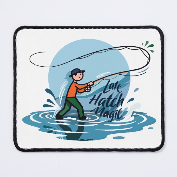 Item preview, Fly fishing illustration "Late Hatch Magic" vector natural image. designed and sold by Art-Horizon.
