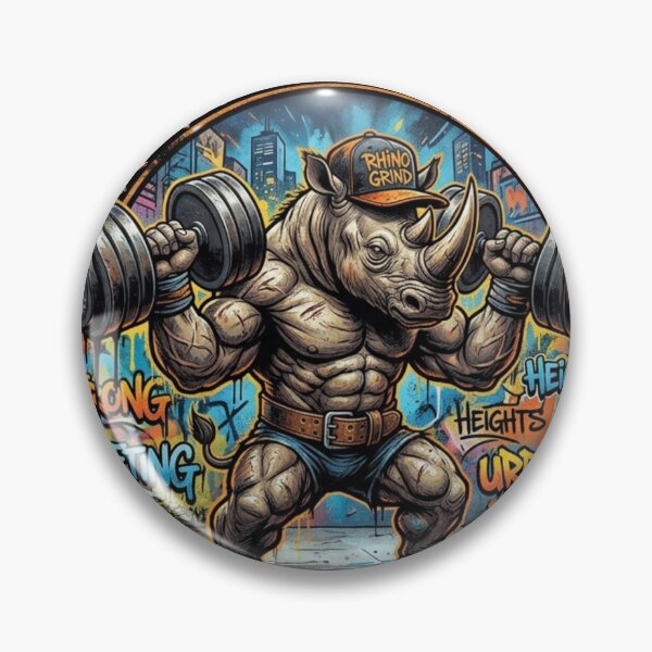 Item preview, Reach New Heights Rhino Gym Motivation designed and sold by JeevanStickers.