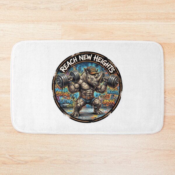 Item preview, Reach New Heights Rhino Gym Motivation designed and sold by JeevanStickers.