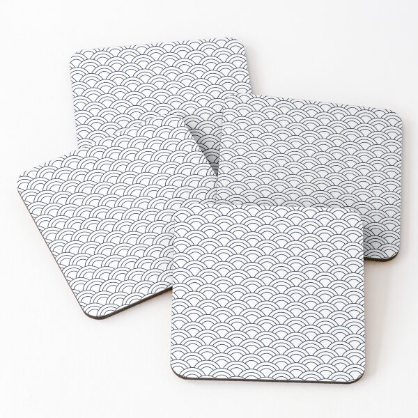 Item preview, Minimalist Japanese Seigaiha Wave Pattern White designed and sold by oceanys.