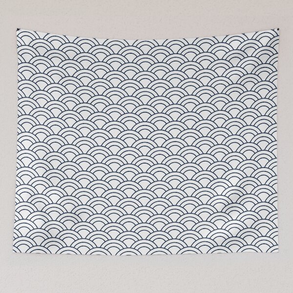 Item preview, Minimalist Japanese Seigaiha Wave Pattern White designed and sold by oceanys.