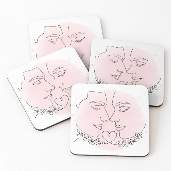 Item preview, Two Faces One Heart - Eternal Love Line Art designed and sold by krish-prints.