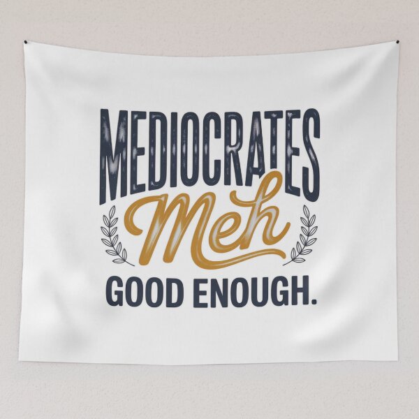 Item preview, Funny Mediocrates Sarcastic T-Shirt Design Meh Good Enough designed and sold by MerchlyMike.