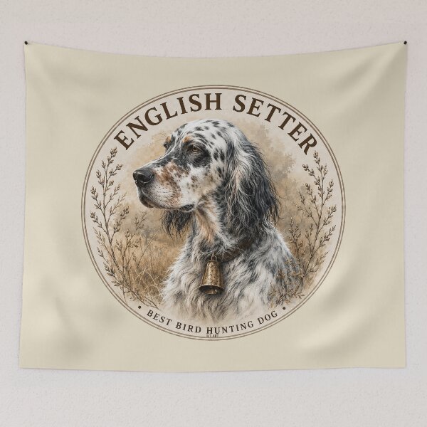 Item preview, English Setter – Best Bird Hunting Dog , Vintage Logo designed and sold by TammyHunterArt.