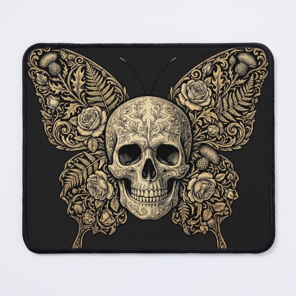 Item preview, Butterfly Skull Floral — Gothic Dark Art designed and sold by Vibz4All.
