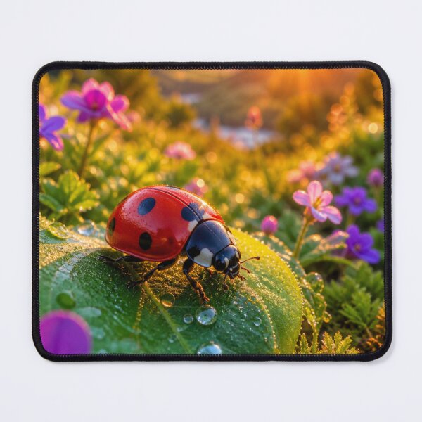 Item preview, Ladybug on a leaf at dawn designed and sold by JuViRo.