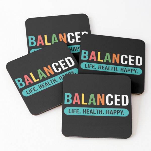 Item preview, Balanced – Life. Health. Happy. Colorful Motivational Typography designed and sold by No Excuses .