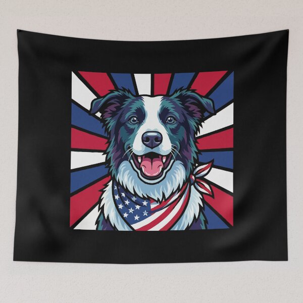 Item preview, Border Collie 4th of July Dog – Patriotic USA Puppy Gift designed and sold by The Real Life Symphony.