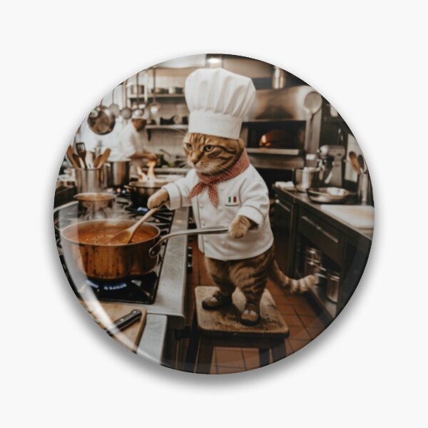 Item preview, Cute Cat Chef Cooking in Restaurant Kitchen designed and sold by Kloshfresh.