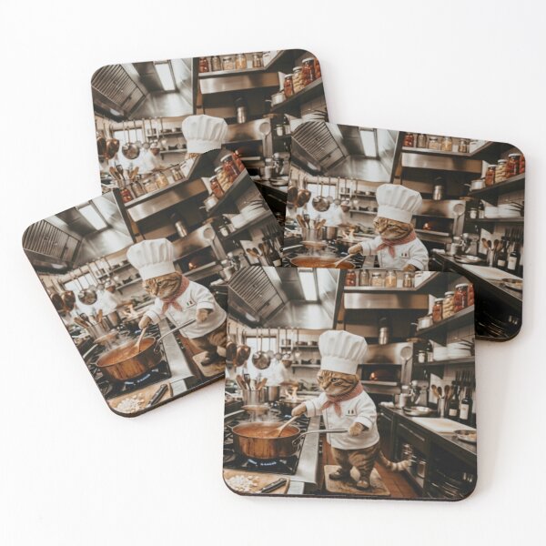 Item preview, Cute Cat Chef Cooking in Restaurant Kitchen designed and sold by Kloshfresh.