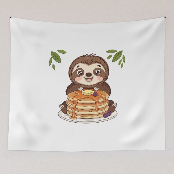 Item preview, Cute Sloth Snack Time – Comfort Food Mood Art designed and sold by WillowerStudio.