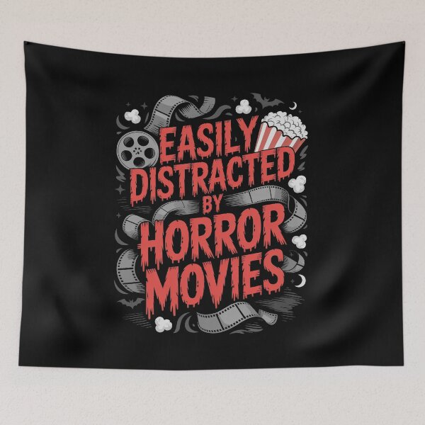 Item preview, Easily Distracted By Horror Movies Gift for Horror Fan designed and sold by Say It With Ink.