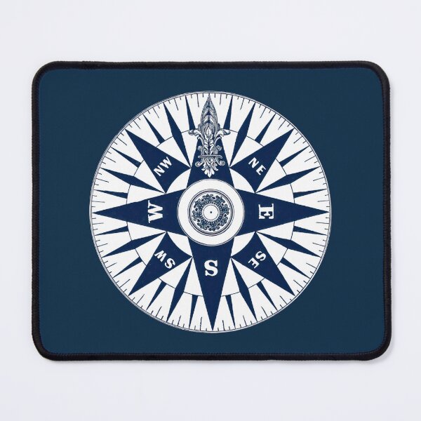 Item preview, Vintage Nautical Compass Rose on Navy Blue designed and sold by oceanys.