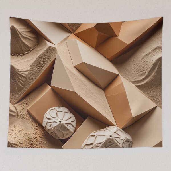 Item preview, Minimalist Architectural Relief Earth Tones Poster designed and sold by EnmarcArt.