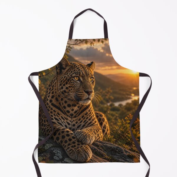 Item preview, Majestic leopard at golden sunset designed and sold by JuViRo.